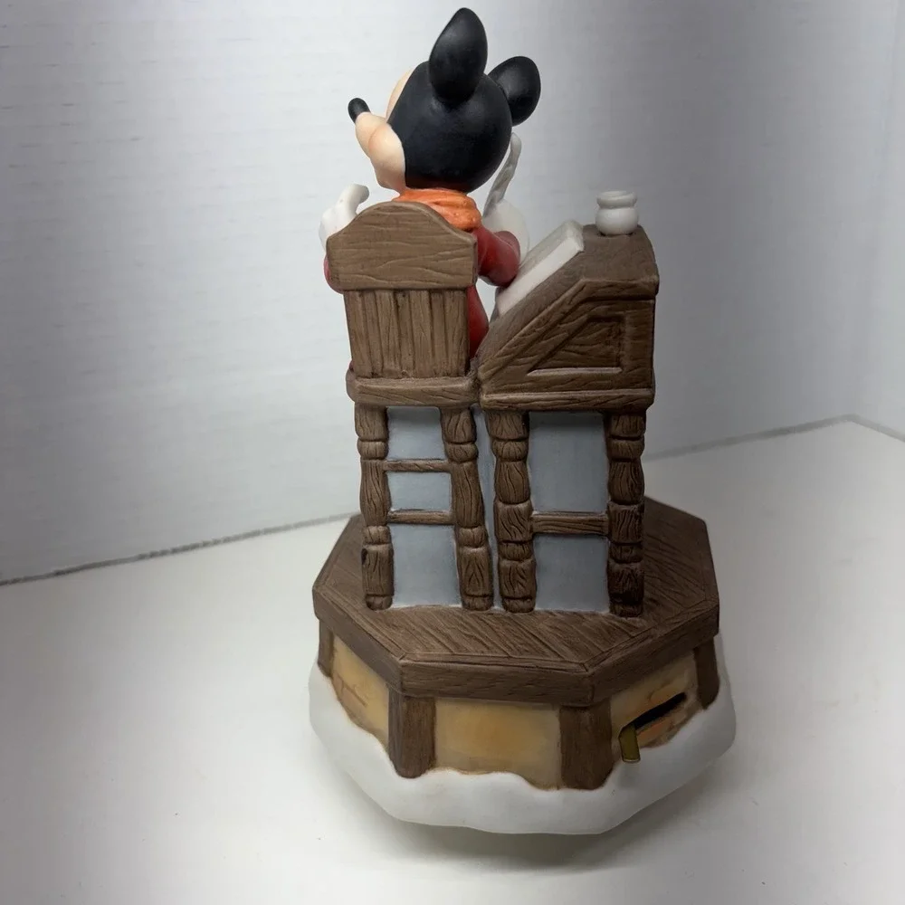 Disney Schmid Mickey Mouse Christmas Carol Music Box Figurine Not‎ Working
